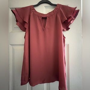 MINE size L flutter sleeve top